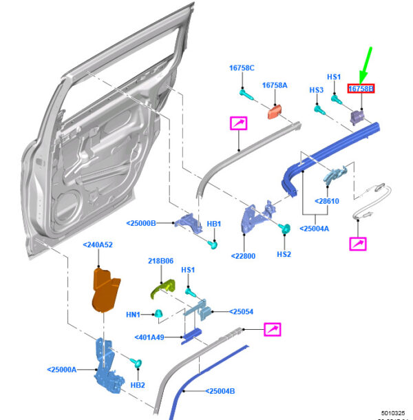 1719013 - NEW FORD GRAND C-MAX MK2 SLIDING SIDE LOAD DOOR LEFT BUMPER 1719013 ORIGINAL