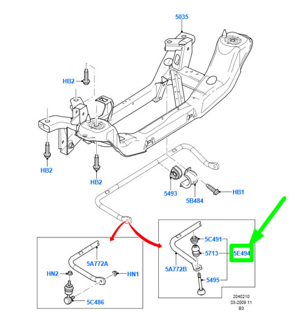 1719542 - NEW FORD C-MAX MK1 REAR STABILIZER BAR LINK KIT 8M51-5E494-AB 1719542 ORIGINAL