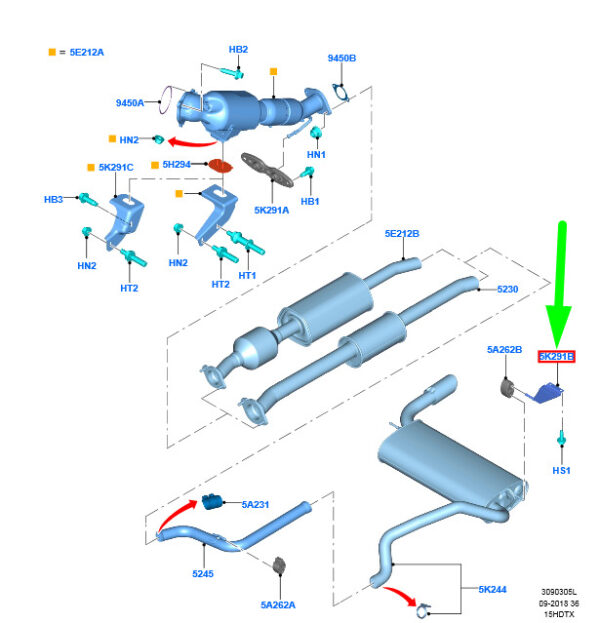 1720397 - NEW FORD C-MAX MK2 EXHAUST SYSTEM LEFT BRACKET 1720397 BV61-5K291-AA ORIGINAL