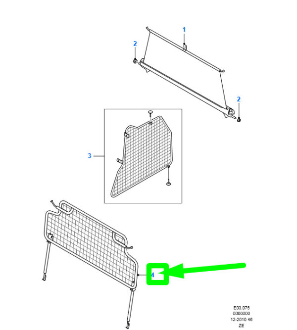 1723909 - NEW FORD FOCUS ESTATE C346 MK3 LOAD COMPARTMENT UPPER GRID KIT 1723909 ORIGINAL