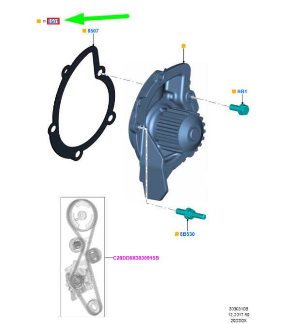 1727556 - NEW FORD C-MAX MK2 WATER PUMP REPAIR KIT 9M5Q-8591-AA 1727556 ORIGINAL