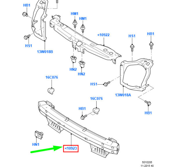 1728654 - NEW FORD TRANSIT MK3 FRONT BUMPER AMPLIFICATION 1728654 ORIGINAL