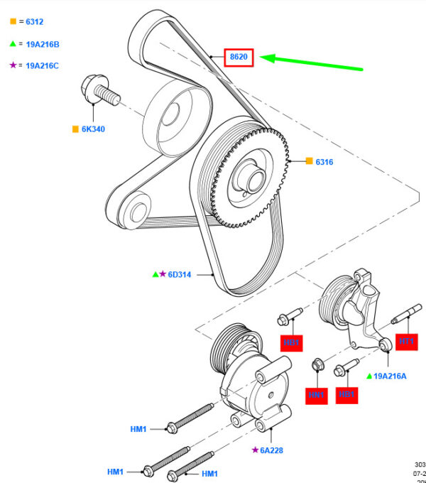 1731697 - NEW FORD C-MAX MK1 DRIVING V-BELT 1731697 AM55-6C301-AA ORIGINAL