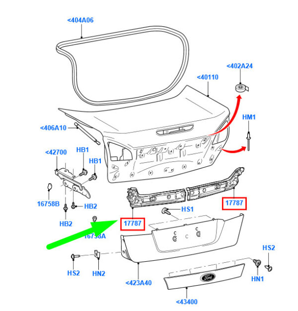 1733396 - NEW FORD MONDEO MK4 REAR LEFT BUMPER BRACKET BS71-F17A882-AA 1733396 ORIGINAL