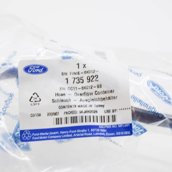 1735922 - FORD TRANSIT MK3 Tank Overflow Cose CC11-8K012-BB 1735922 NEW GENUINE