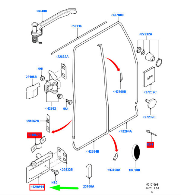 1738359 - FORD TRANSIT MK3 REAR DOOR RIGHT LOWER HINGE 1738359 NEW GENUINE