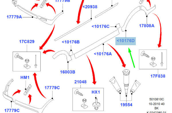 1738434 - NEW FORD FIESTA MK5 REAR LEFT WHEEL ARCH TRIM FRONT MOULDING 1738434 ORIGINAL