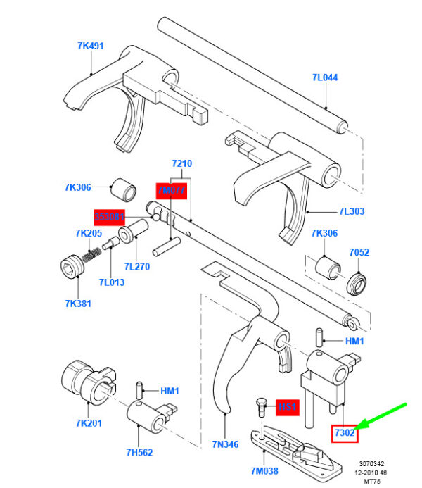1740434 - NEW FORD RANGER T6 MANUAL GEAR SELECTOR LEVER ARM 1740434 BB3R-7302-AC ORIGINAL