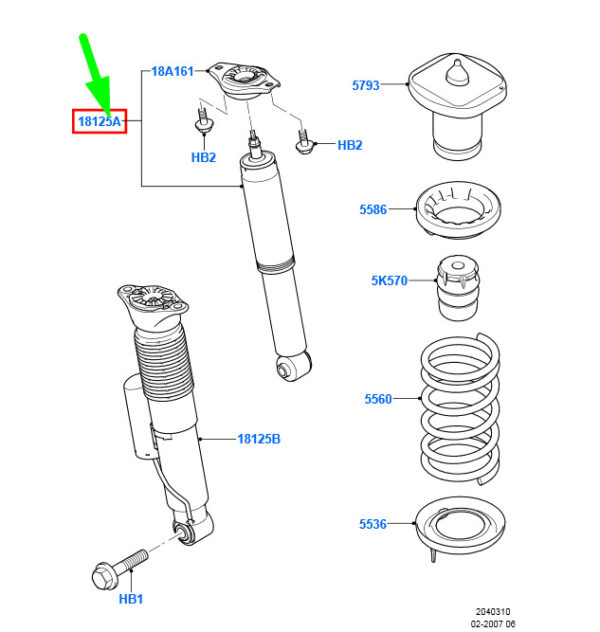 1741804 - NEW FORD MONDEO MK4 REAR SHOCK ABSORBER 1741804 6G91-18080-FMF ORIGINAL