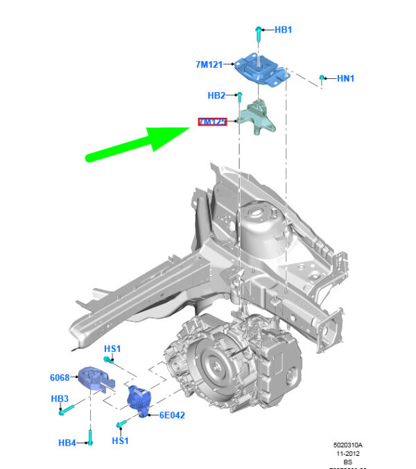 1742413 - NEW FORD KUGA C520 MK2 TRANSMISSION MOUNTING SUPPORT 1742413 ORIGINAL