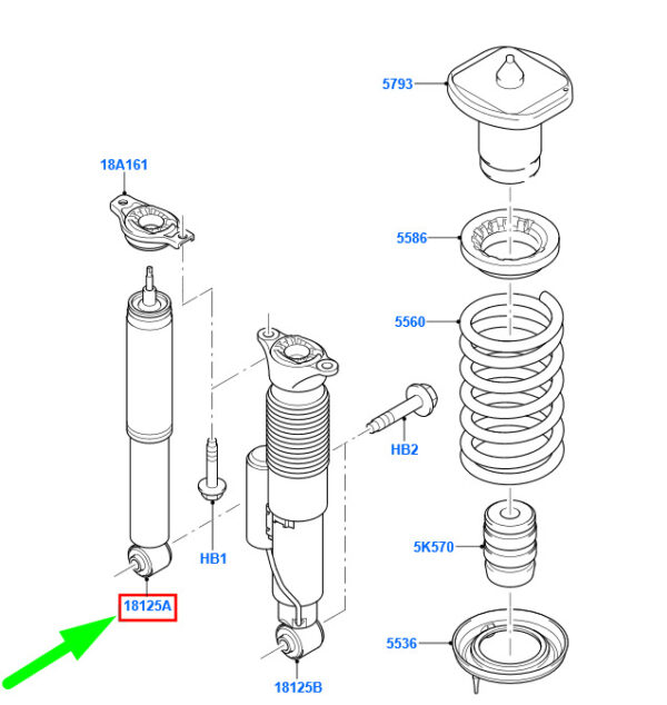 1746172 - NEW FORD GALAXY MK2 REAR SHOCK ABSORBER ASSY 6G91-18080-FFF ORIGINAL