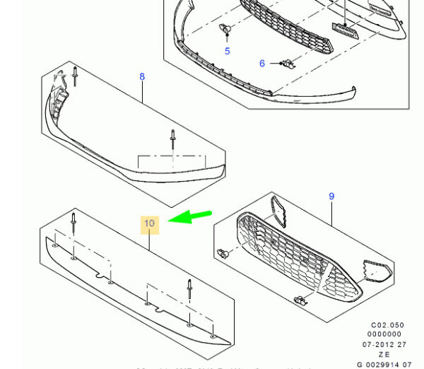 1747226 - NEW FORD MONDEO MK3 FRONT BUMPER LOWER AIR DEFLECTOR 1747226 ORIGINAL