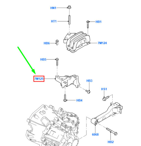1747592 - NEW FORD TRANSIT MK3 TRANSMISSION MOUNTING SUPPORT 1747592 CC11-7M125-AB