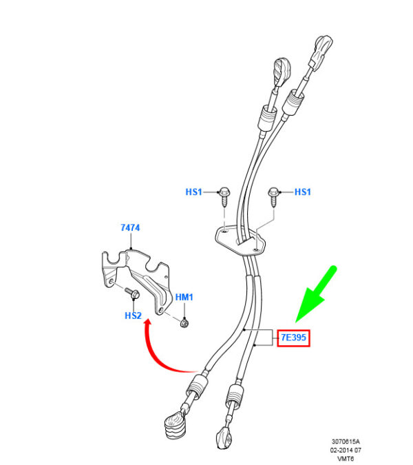 1753358 - NEW FORD TRANSIT MK3 GEAR SELECTOR LEVER CONTROL CABLE LHD 1753358 ORIGINAL