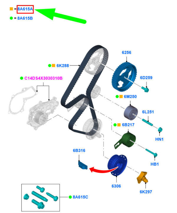 1754317 - NEW FORD FIESTA WT MK6 TIMING BELT KIT SET 1754317 AV2Q-8A615-AB ORIGINAL