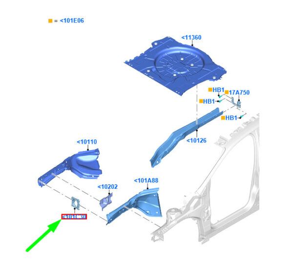 1757722 - NEW FORD KUGA C520 MK2 FRONT RIGHT MEMBER REINFORCEMENT BRACKET 1757722 ORIGINAL