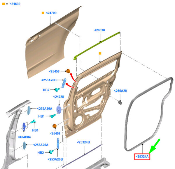 1775872 - NEW FORD GRAND C-MAX MK2 SLIDING PLATFORM FROM DOOR WEATHERSTREP 1775872 GENUINE