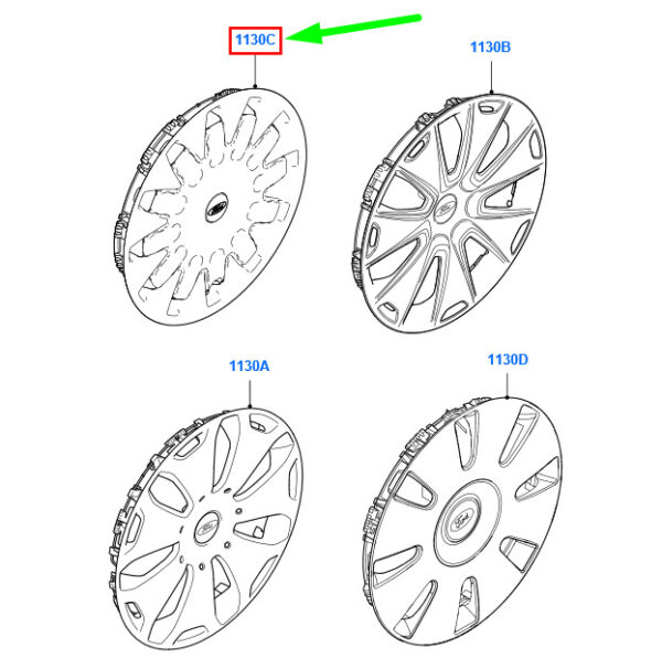 1778008 - NEW FORD MONDEO MK4 WHEEL COVER TRIM 1PCS 16" CS71-1130-AA 1778008 ORIGINAL