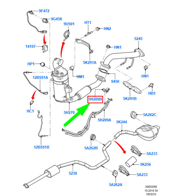 1786775 - NEW FORD MONDEO MK4 EXHAUST DPF PRESSURE SENSOR 1786775 AV61-5L200-AB ORIGINAL