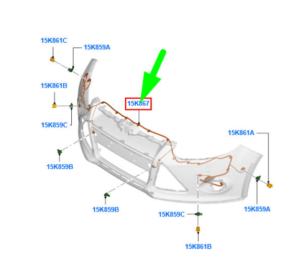 1788271 - NEW FORD FOCUS MK3 C346 FRONT PARKING DISTANCE AID SENSOR WIRE 1788271 ORIGINAL