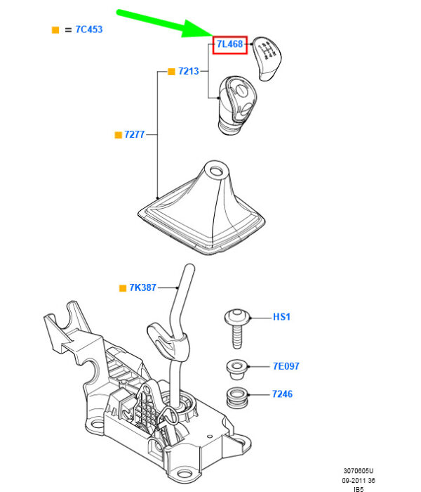 1802403 - NEW FORD FOCUS MK2 MANUAL GEAR CHANGE LEVER INSERT 1802403 7G9R-7L468-BB