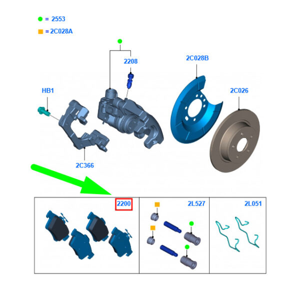 1805813 - NEW FORD C-MAX MK2 REAR BRAKE PAD SET 1805813 AV61-2M008-BA ORIGINAL