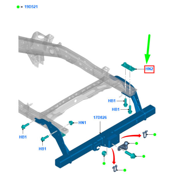 1805895 - NEW FORD RANGER T6 MK1 TOWING BAR LEFT PLATE 1805895 AB39-16A909-BC ORIGINAL