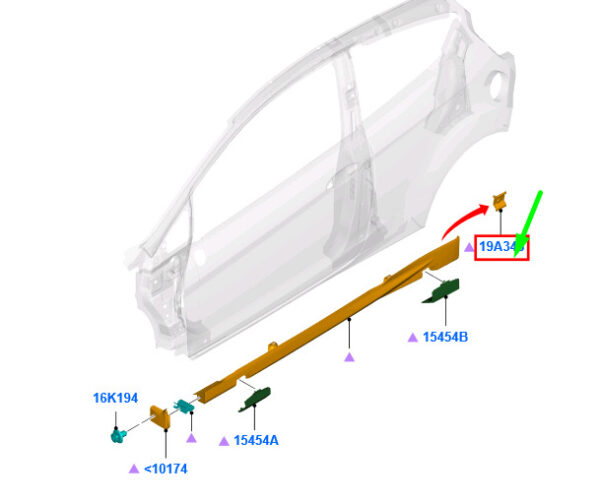 1809784 - NEW FORD FIESTA MK6 WT REAR SIDESKIRT FIXING PANEL KIT 1809784 ORIGINAL