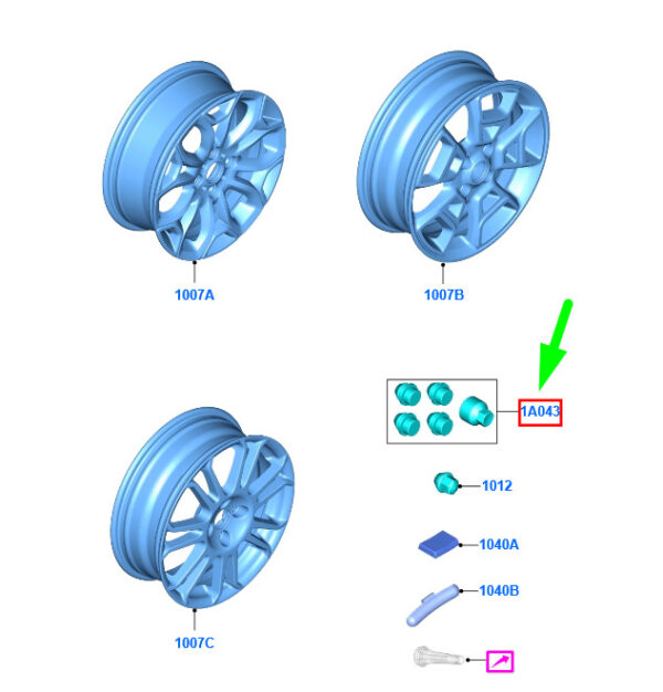 1849463 - NEW FORD ECOSPORT BK MK2 WHEEL LOCK NUT KIT 1849463 ACPA-1A043-CXA ORIGINAL