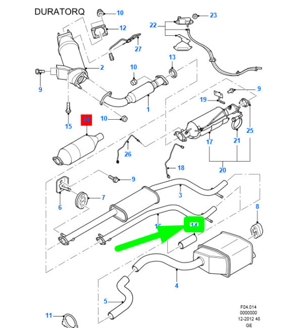 1854892 - NEW FORD MONDEO MK3 EXHAUST SYSTEM CONNECTOR MEEU2J-5K256-F1A 1854892 ORIGINAL