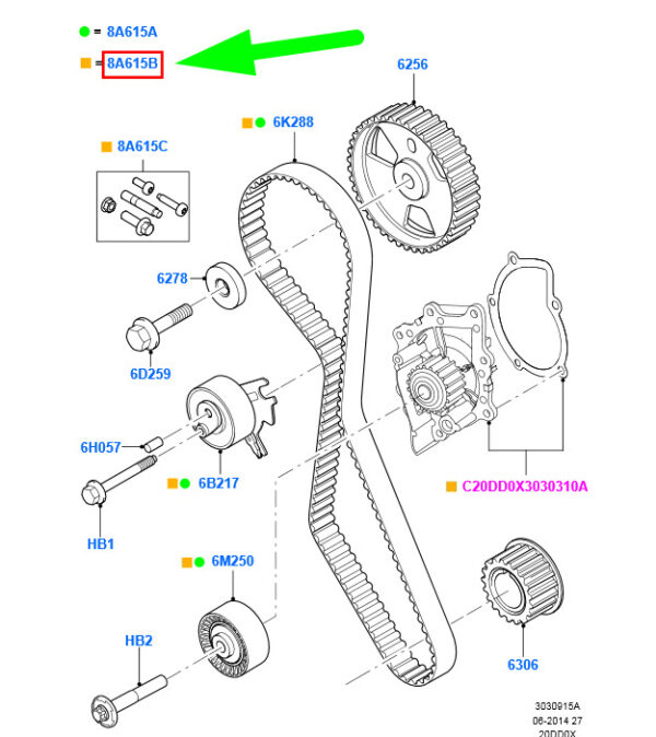 1855732 - NEW FORD C-MAX MK1 TIMING BELT WATER PUMP REPAIR KIT 1855732 ORIGINAL