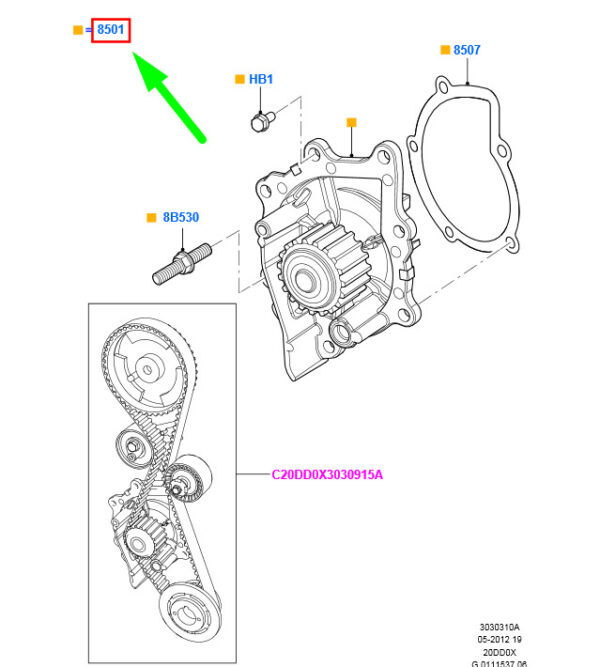 1870053 - NEW FORD FOCUS MK2 WATER PUMP KIT ME3M5Q-8591-F1A 1870053 ORIGINAL