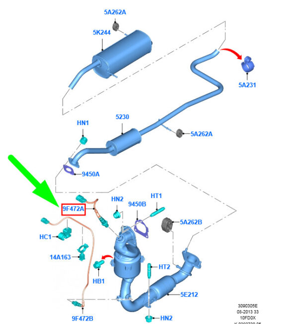 1872222 - NEW FORD FIESTA WT MK6 PRE-CAT LAMBDA O2 OXYGEN SENSOR 1872222 ORIGINAL