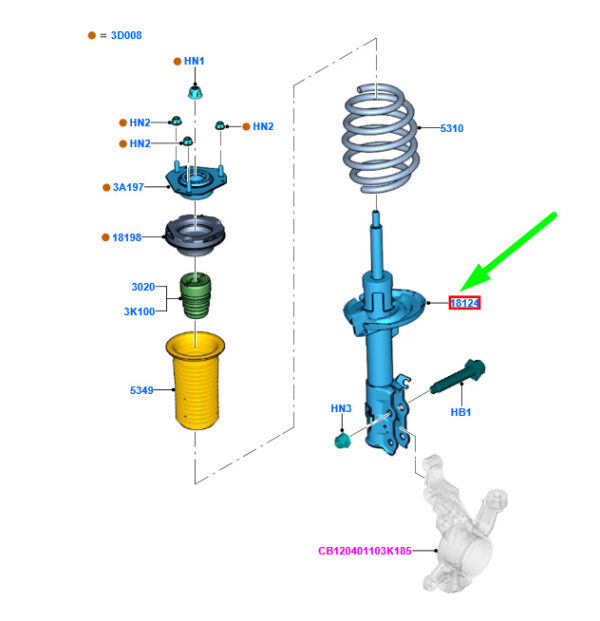 1901215 - NEW FORD FIESTA WT MK6 FRONT SHOCK ABSORBER KIT ME8V5J-18K045-AA 1901215