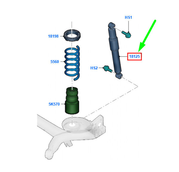 1901743 - NEW FORD KA MK1 REAR SHOCK ABSORBER KIT 1901743 ME9S5J-18008-AA ORIGINAL