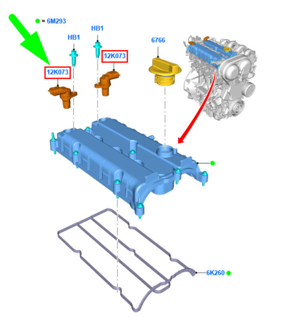 1905522 - NEW FORD B-MAX B232 CAMSHAFT POSITION SENSOR 1905522 4M5G-12K073-AD ORIGINAL