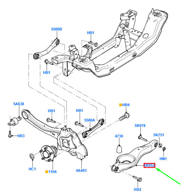 1909108 - NEW FORD FOCUS MK2 REAR LOWER SUSPENSION CONTROL ARM 1909108 ORIGINAL