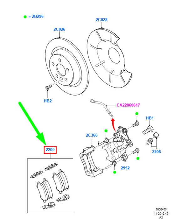 1917250 - NEW FORD MONDEO MK4 REAR SET BRAKE PAS WHEEL 1917250 ME6G9J-2M008GB ORIGINAL
