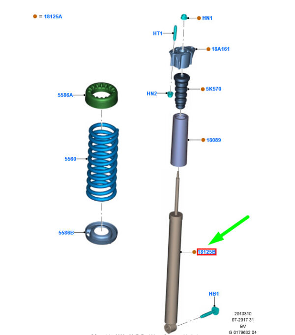1919332 - NEW FORD KUGA C394 MK1 REAR SHOCK ABSORBER KIT 1919332 ME8V4J-18008-AA ORIGINAL