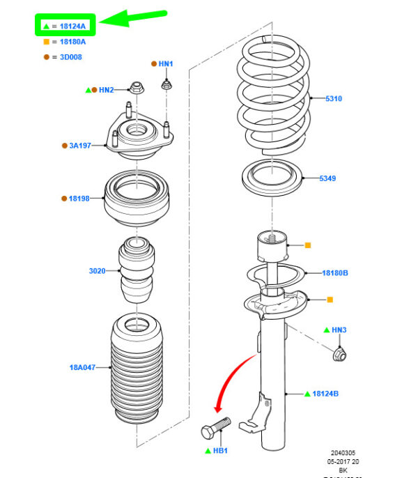 1919355 - NEW FORD FOCUS C346 MK3 FRONT SHOCK ABSORBER KIT 1919355 ORIGINAL