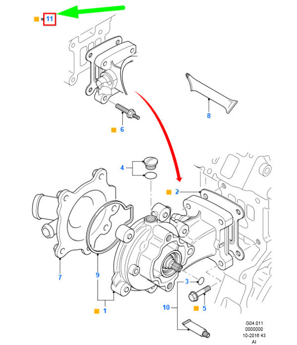 1929381 - NEW FORD MONDEO MK3 WATER PUMP REPAIR KIT 1929381 MEXS7Q-8591-AM ORIGINAL