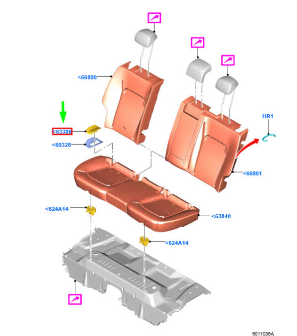 1933380 - Ford Mondeo MK4, Rear Seat Bracket Cover, 1933380, Genuine Part