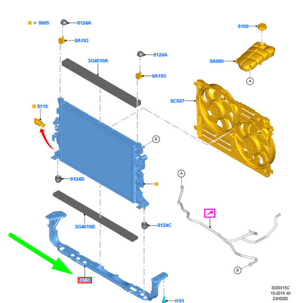 1936161 - NEW FORD FOCUS C346 MK3 RADIATOR SUPPORT 1936161 G1FY-8A297-RA ORIGINAL