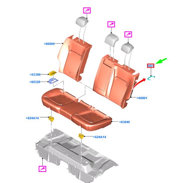 2014804 - NEW FORD MONDEO MK5 REAR SEAT CUSHIONS RING 359568-S 2014804 ORIGINAL