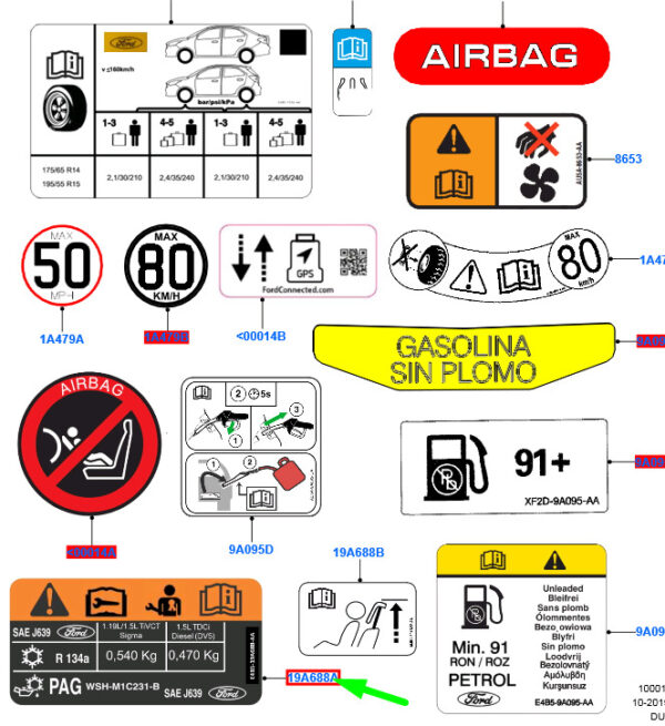 2025773 - NEW FORD KA MK3 STICKERS 2025773 G1B5-19A688-AA ORIGINAL