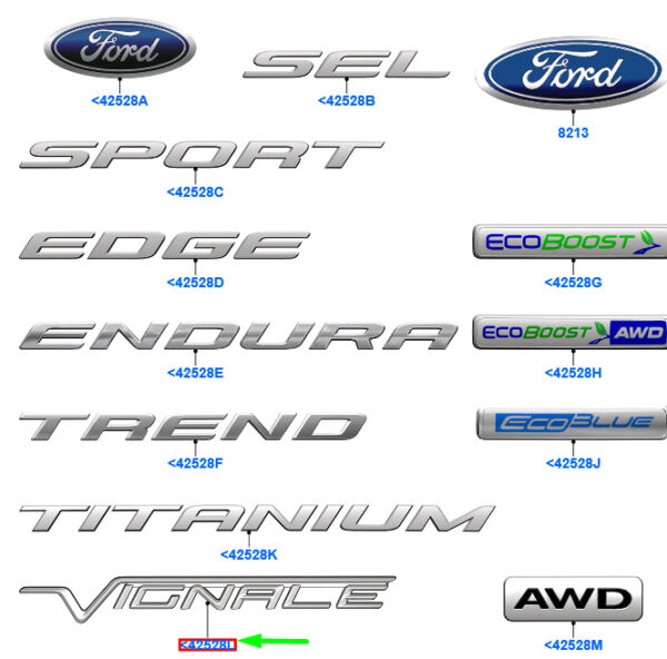 2035566 - NEW FORD EDGE MK2 FRONT LEFT FENDER NAME PLATE BADGE 2035566 ORIGINAL