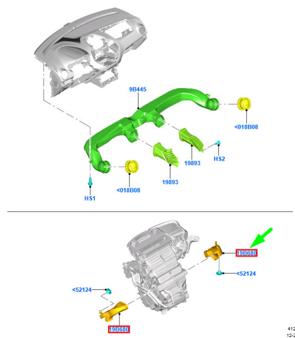 2042224 - NEW FORD KA MK3 LEFT HEATING OUTLET CHANNEL RHD 2042224 E4B5-18C299-AC ORIGINAL