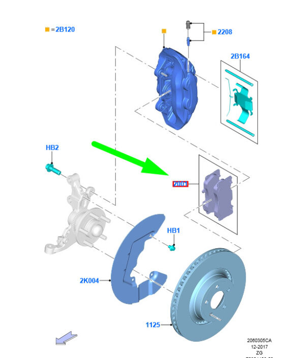2044148 - NEW FORD MUSTANG MK6 FRONT WHEEL BRAKE PAD SET 2044148 GR3C-2001-JA ORIGINAL