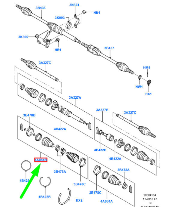 2058217 - NEW FORD TRANSIT MK3 FRONT INNER/OUTER CV BOOT KIT CC11-4C062-AB 2058217