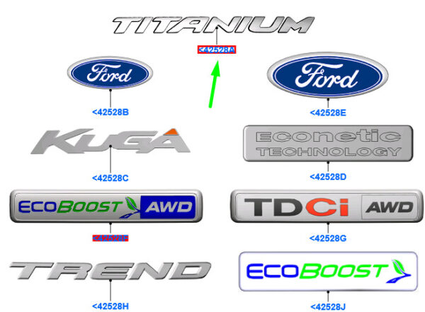 2058348 - NEW FORD KUGA MK2 C520 BOOTLID BADGE NAME PLATE 2058348 GJ54-16702-AD ORIGINAL